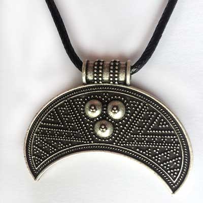 Pewter Crescent Moon Unisex Necklace - The Midnight Rose