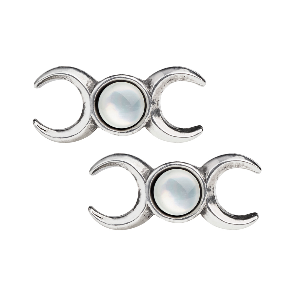 Alchemy Gothic Triple Moon Earrings