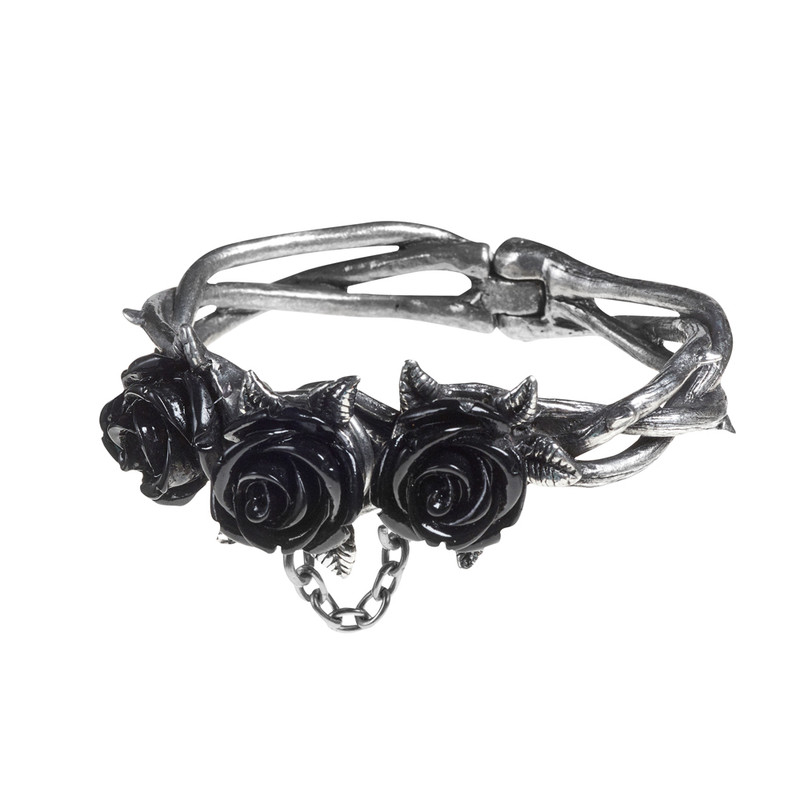 Alchemy Gothic Wild Black Rose Bracelet