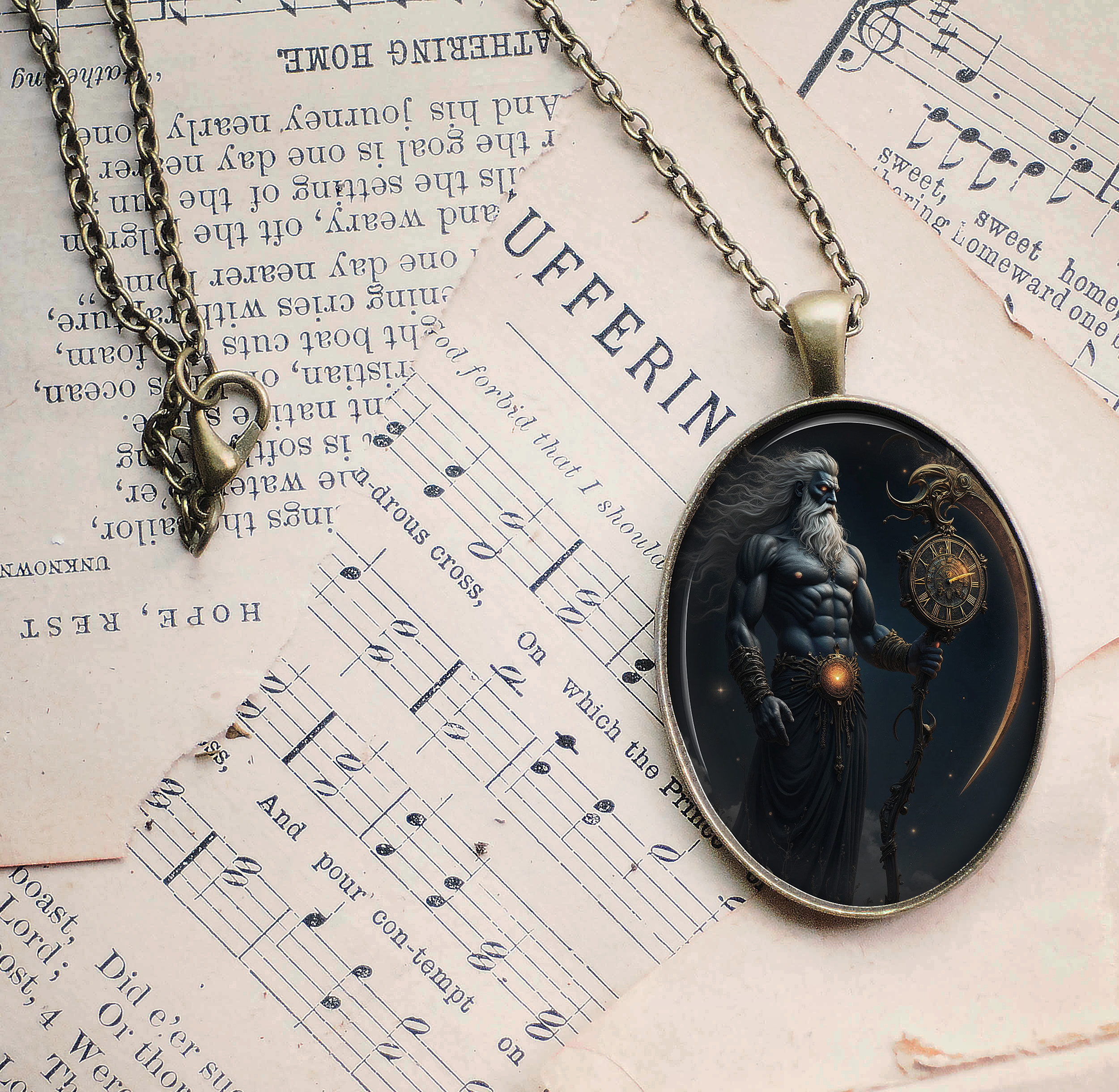 Saturn Time Master Glass Pendant