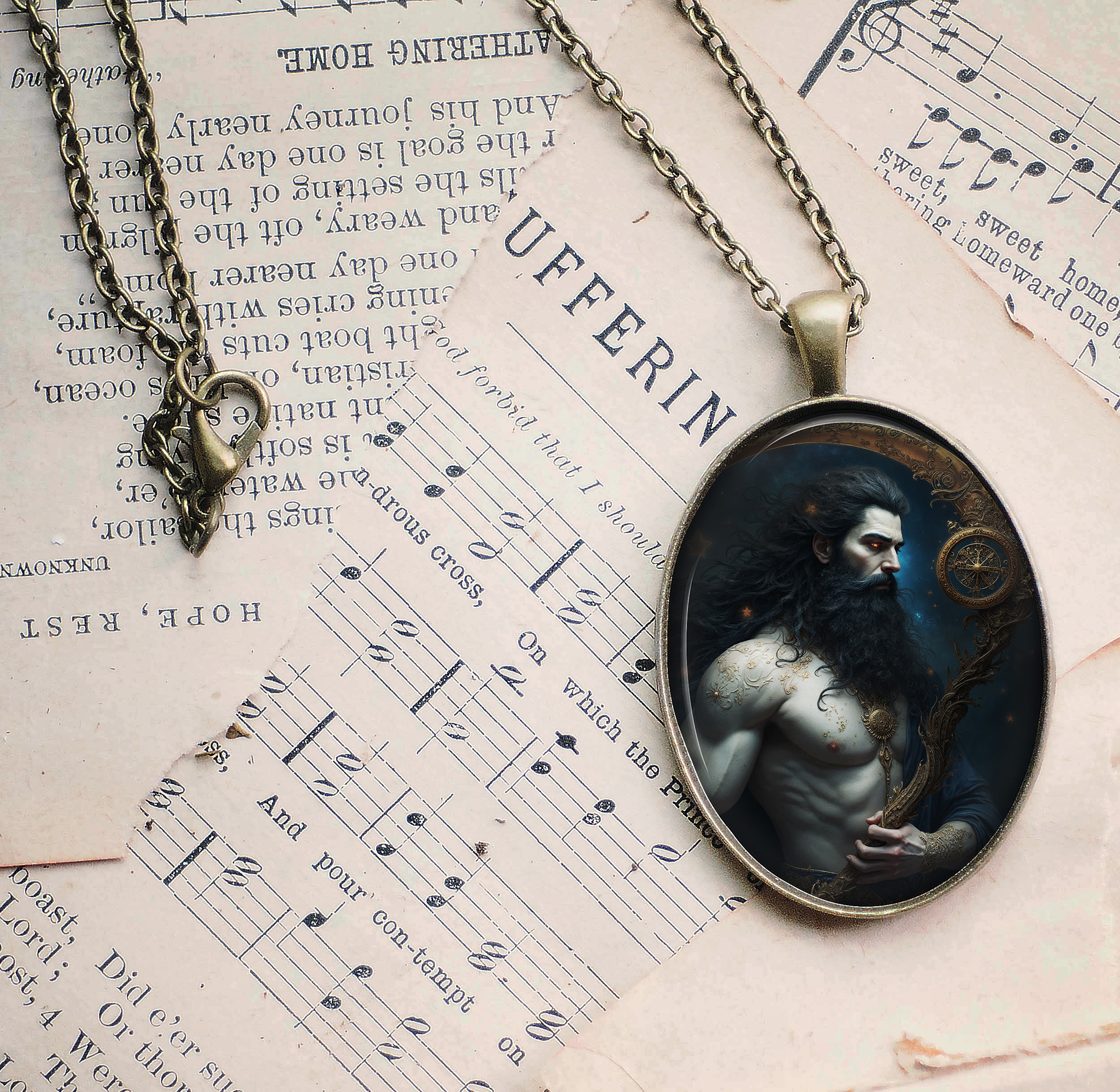 Melancholy Saturn Glass Pendant