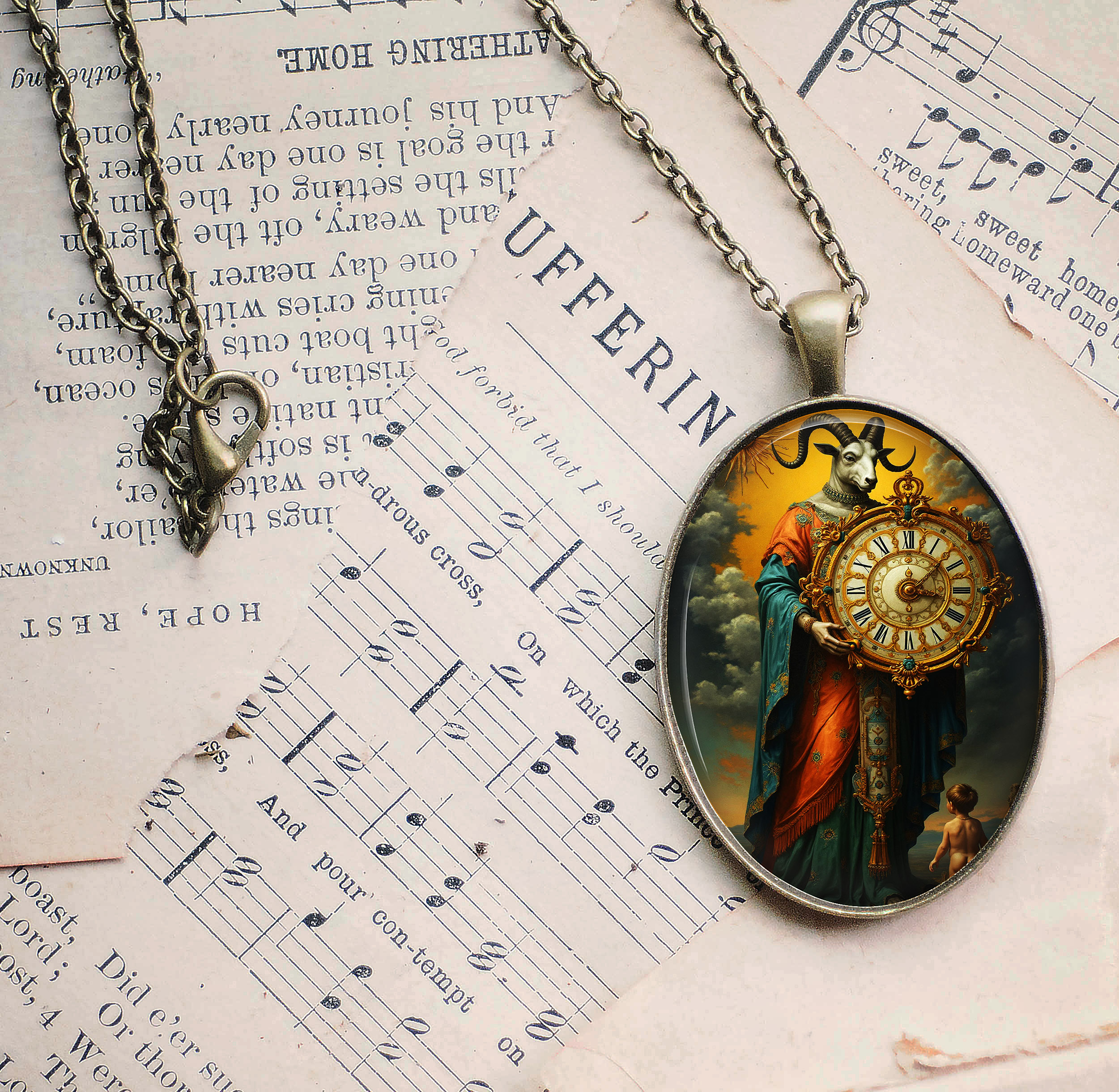 Capricornian Saturn Glass Pendant