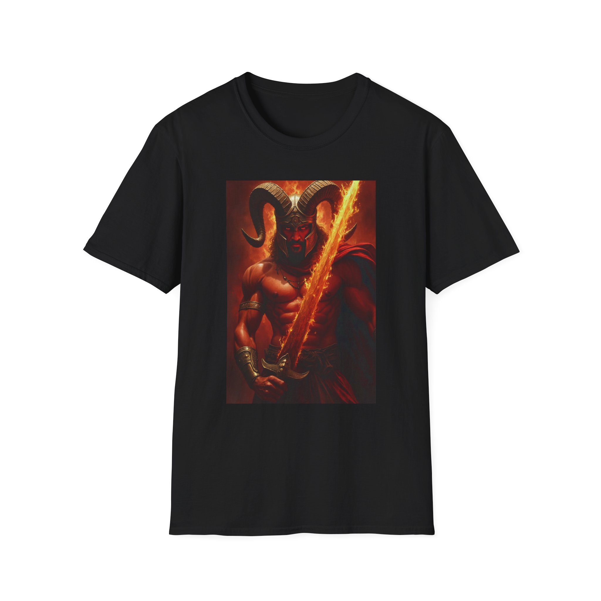 Epic Demon Warrior T-Shirt | Unisex Softstyle Graphic Tee - Image 5