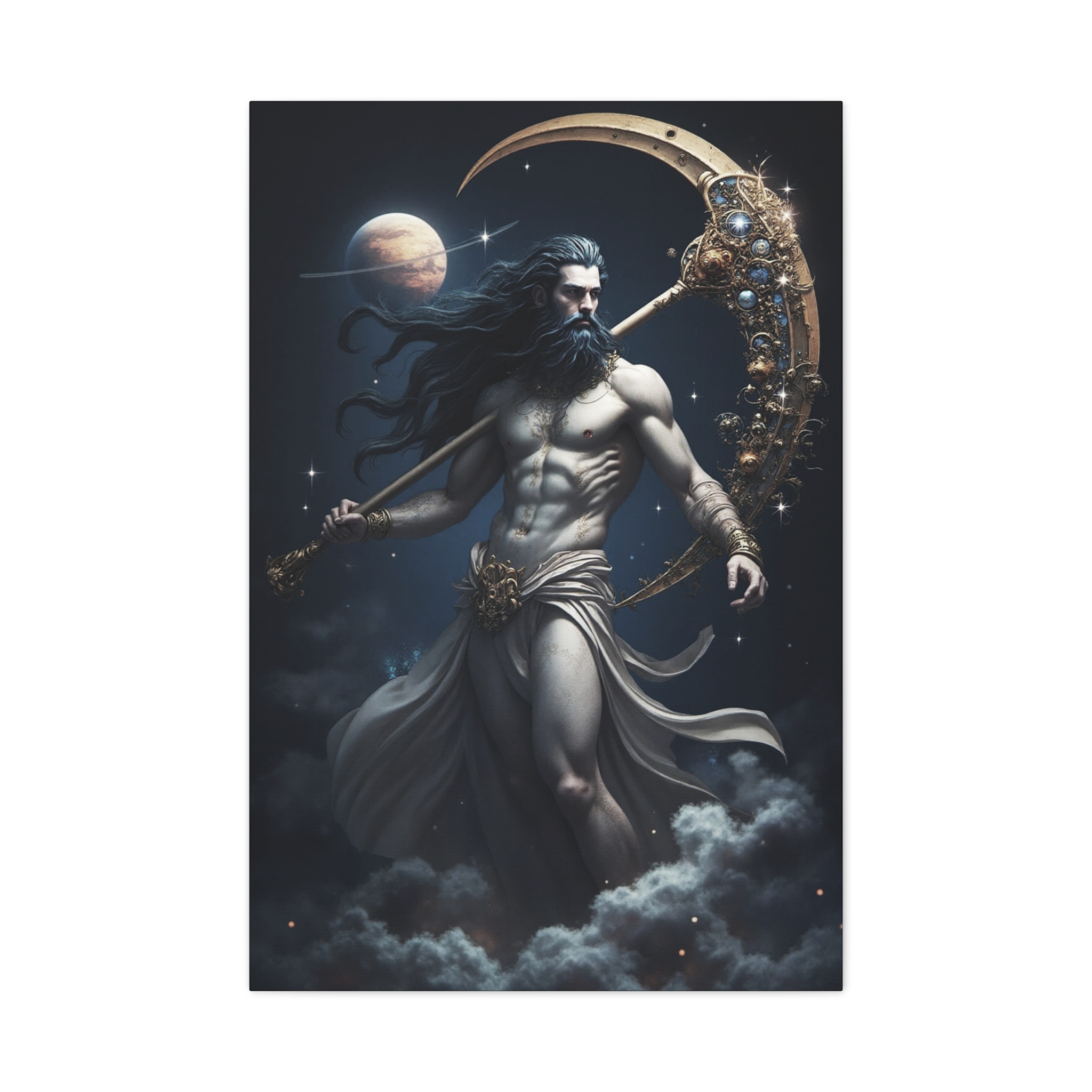Dark Saturn Canvas Wall Art