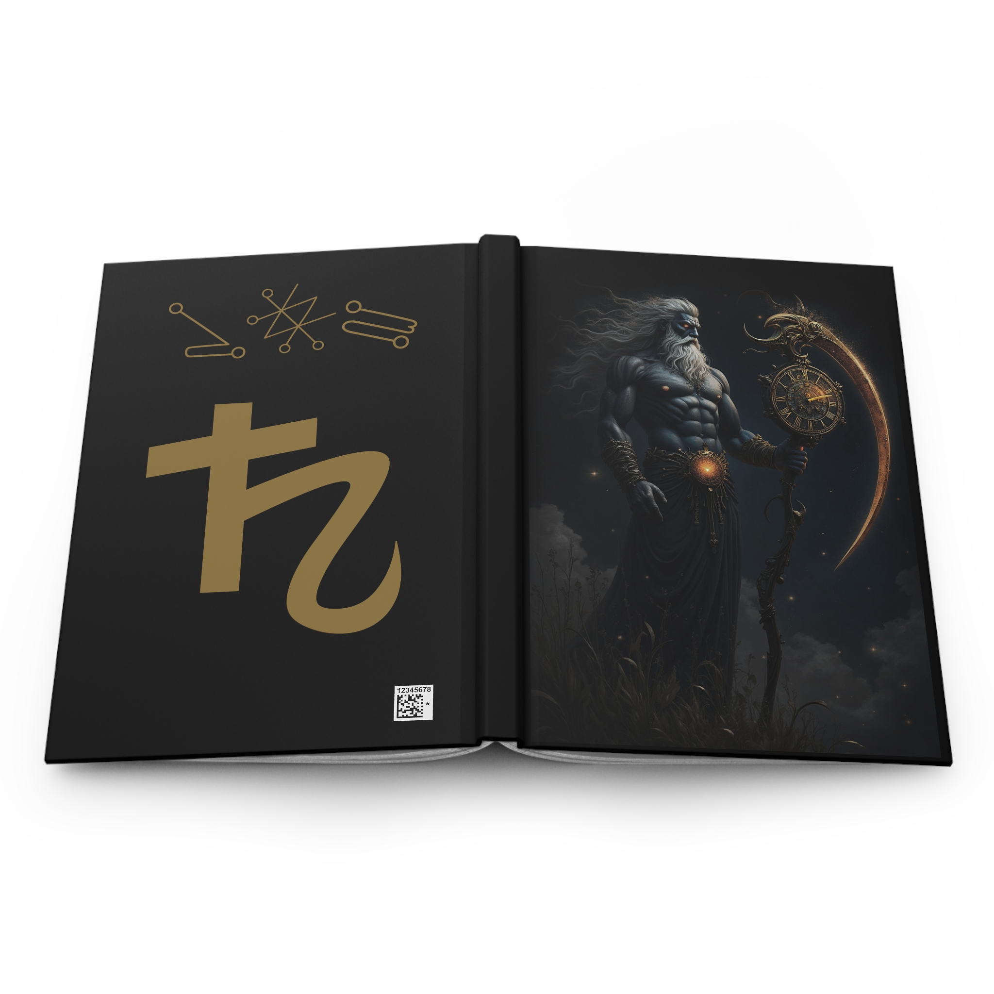 Father Saturn with Scythe Hardcover Journal - Matte Finish