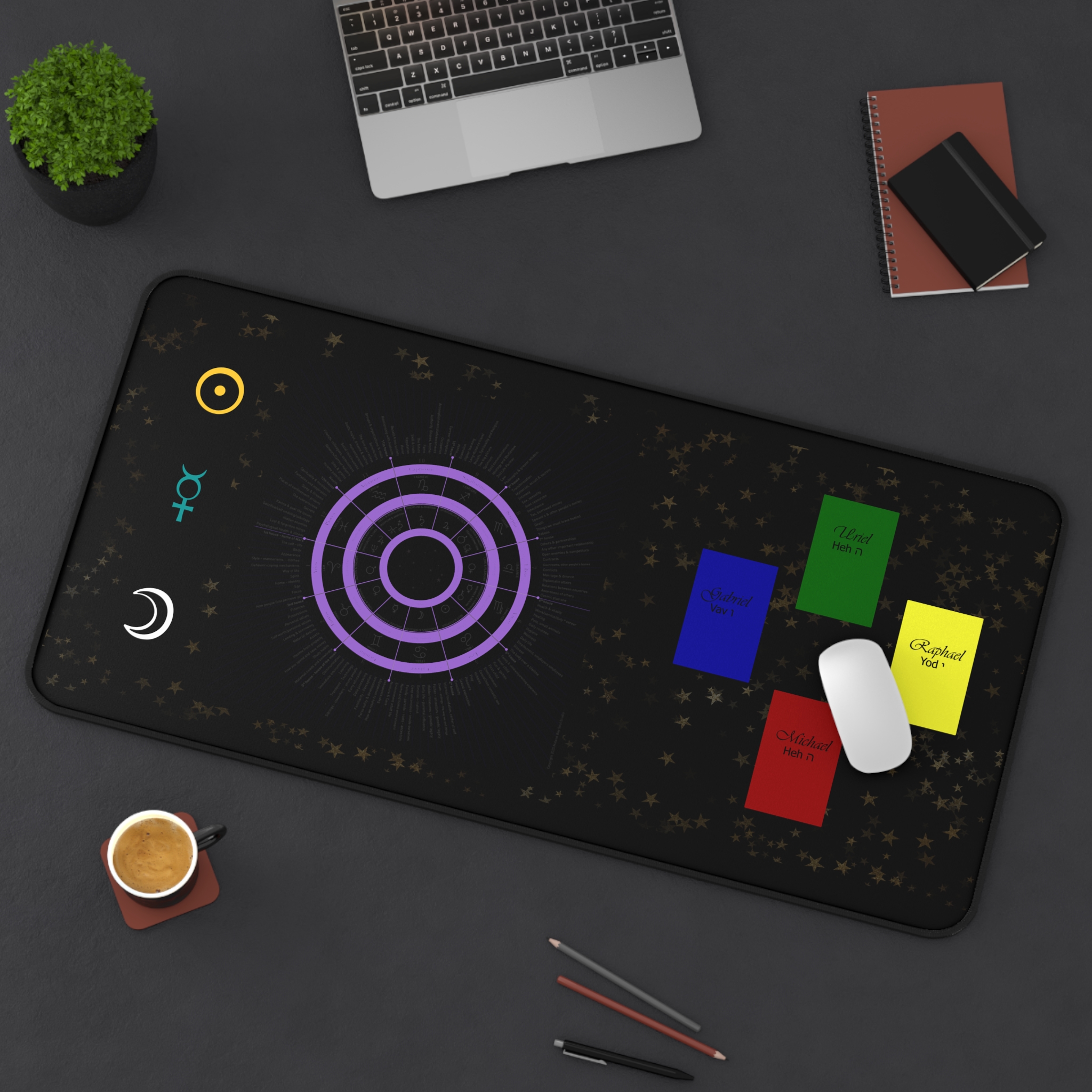 Mystic Tarot Desk Mat — Astrology Symbols & Card Layout Mouse Pad - Image 4