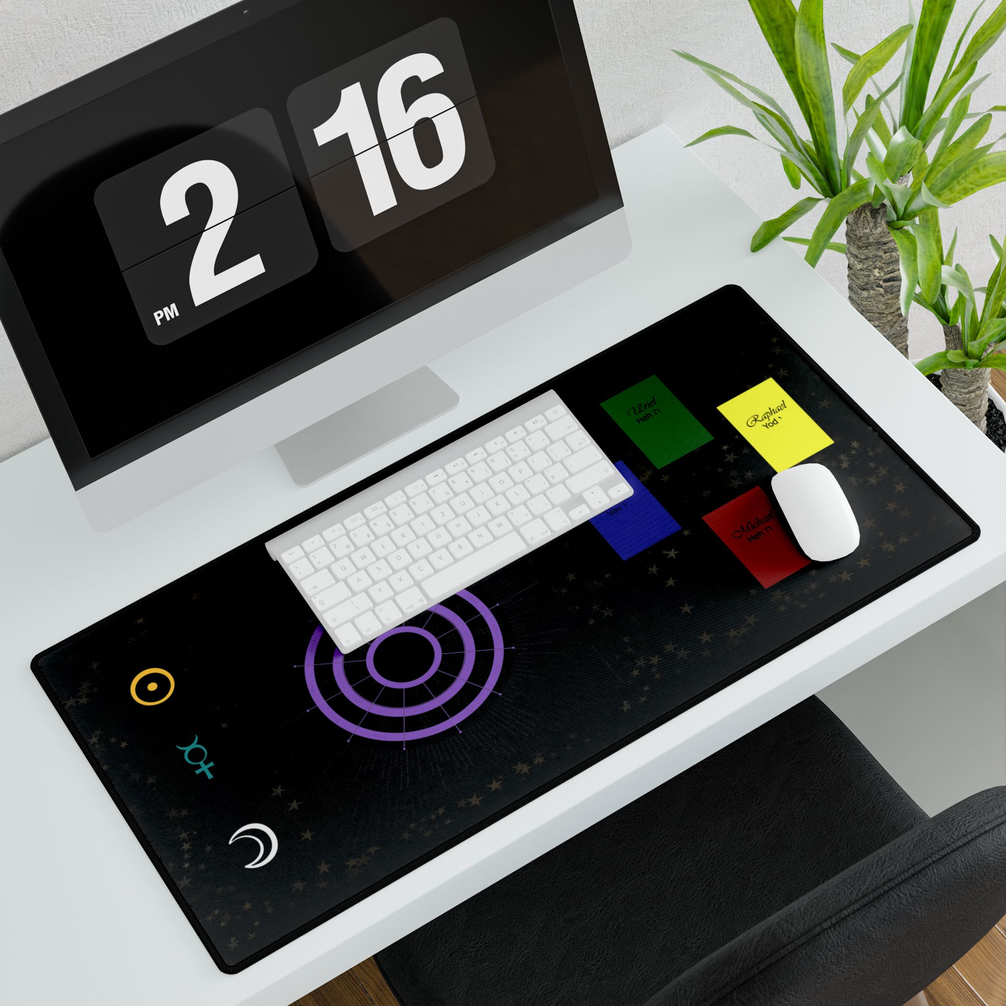 Astrology Desk Mat — Cosmic Planner Layout with Planet Symbols & Colorful Tarot Cards - Image 3