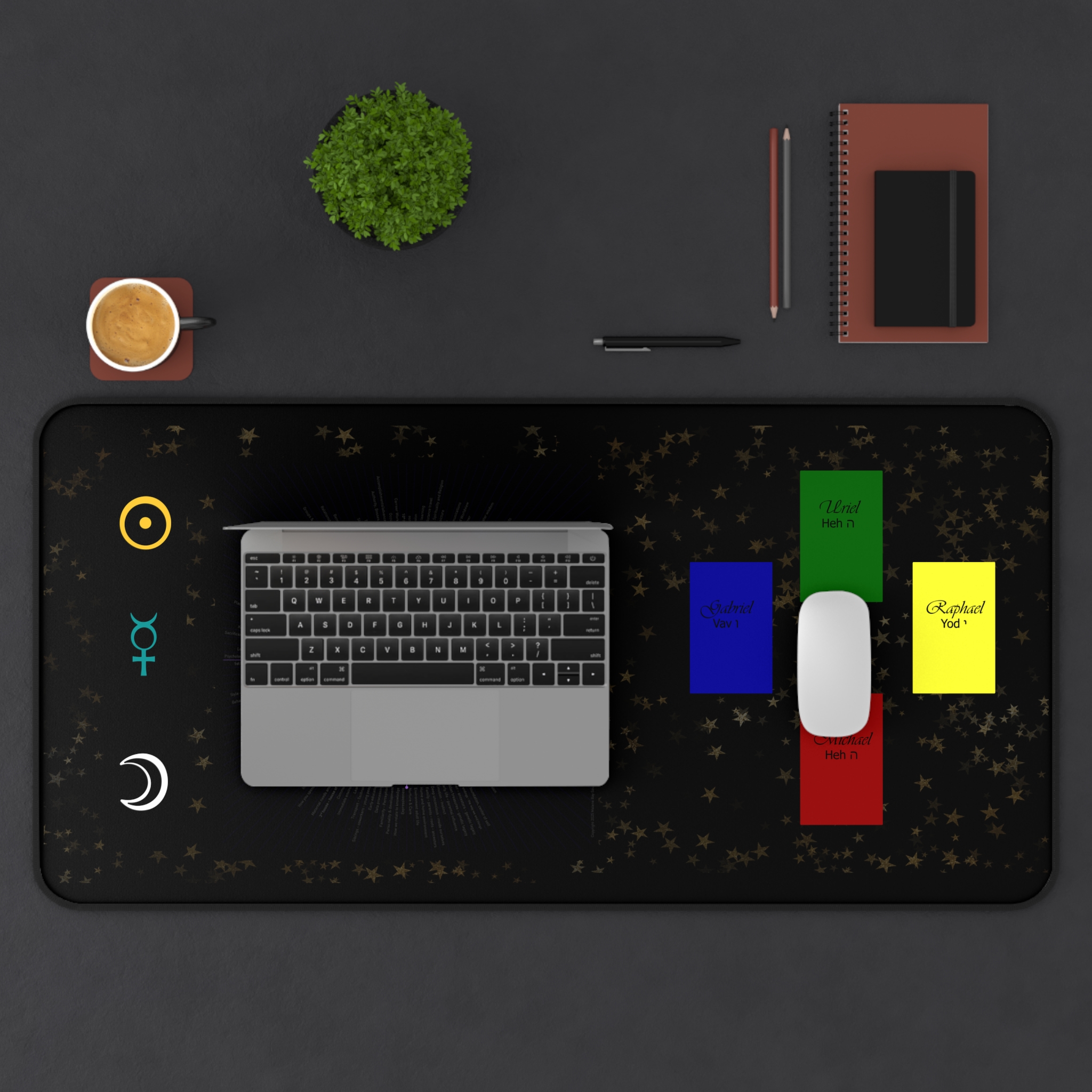 Mystic Tarot Desk Mat — Astrology Symbols & Card Layout Mouse Pad - Image 3