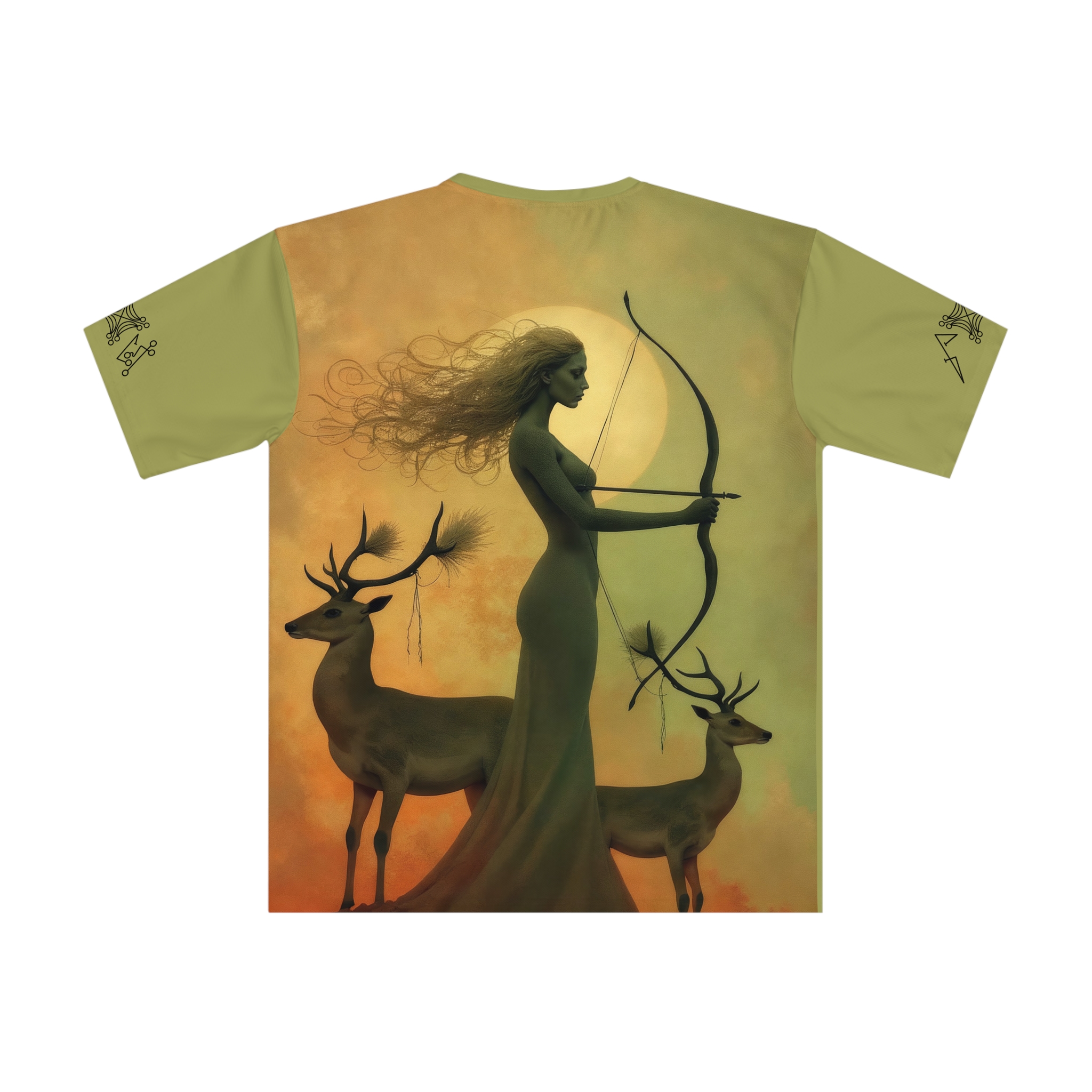 Modern Artemis Moonlight Goddess T-Shirt with Moon Sigils - Image 2