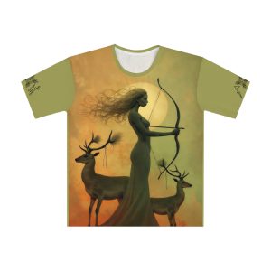 Modern Artemis Moonlight Goddess T-Shirt with Moon Sigils