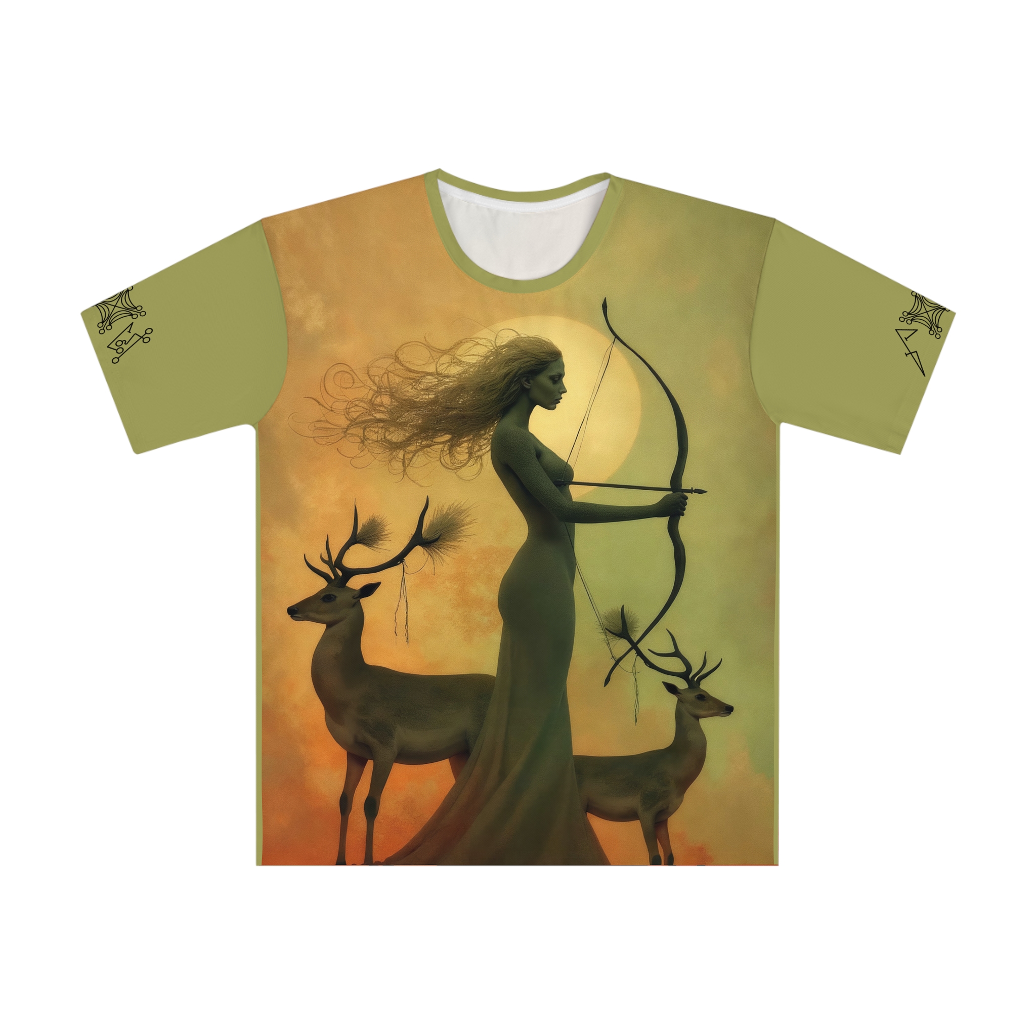 Modern Artemis Moonlight Goddess T-Shirt with Moon Sigils