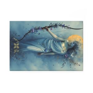 Moonlit Maiden with Bow Rectangle Magnet | Fantasy Art Refrigerator Magnet