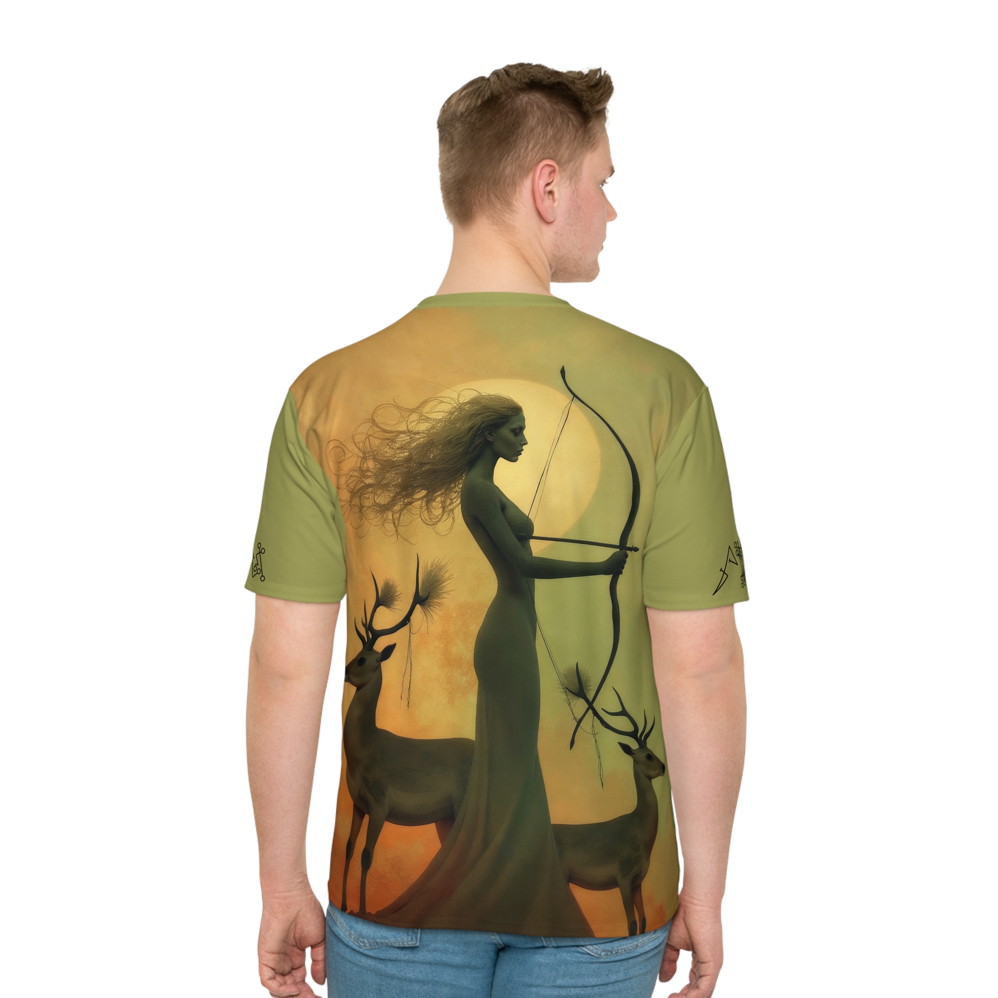 Modern Artemis Moonlight Goddess T-Shirt with Moon Sigils - Image 4