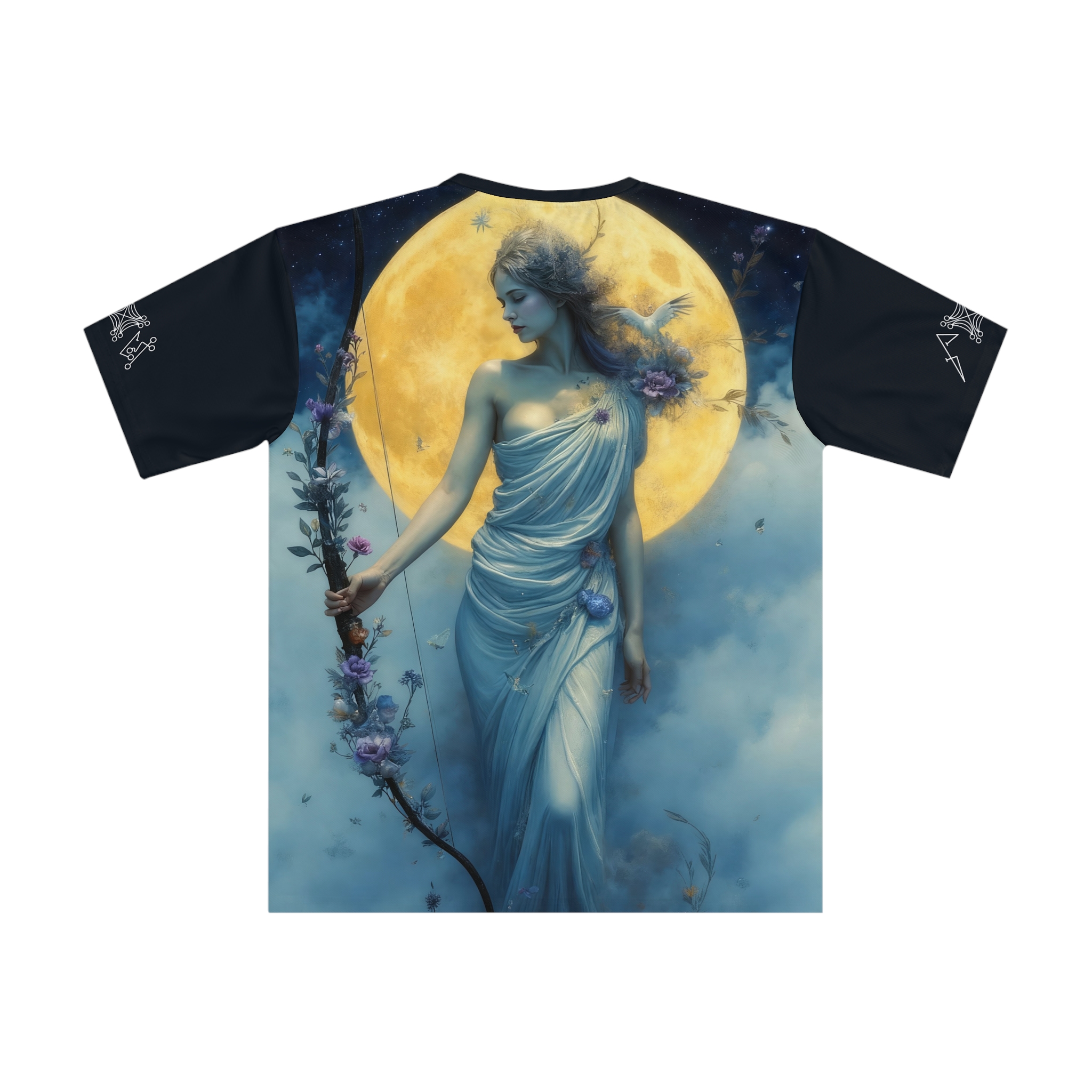 Blue Artemis Moonlight Goddess T-Shirt - Image 2